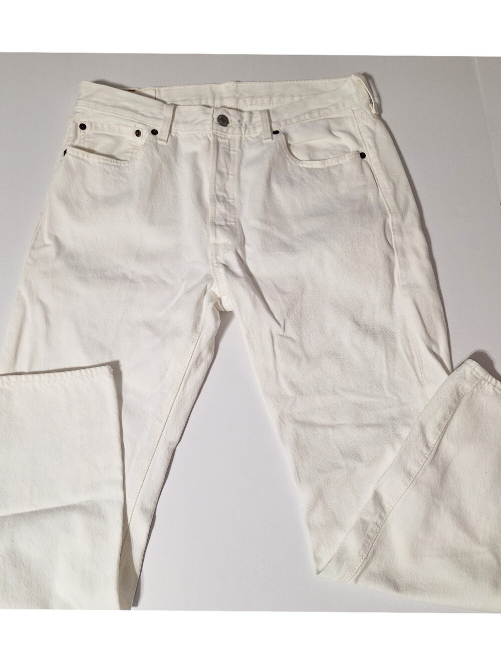 Men's Levi's 501 Classic Off-White Jeans Straight Fit